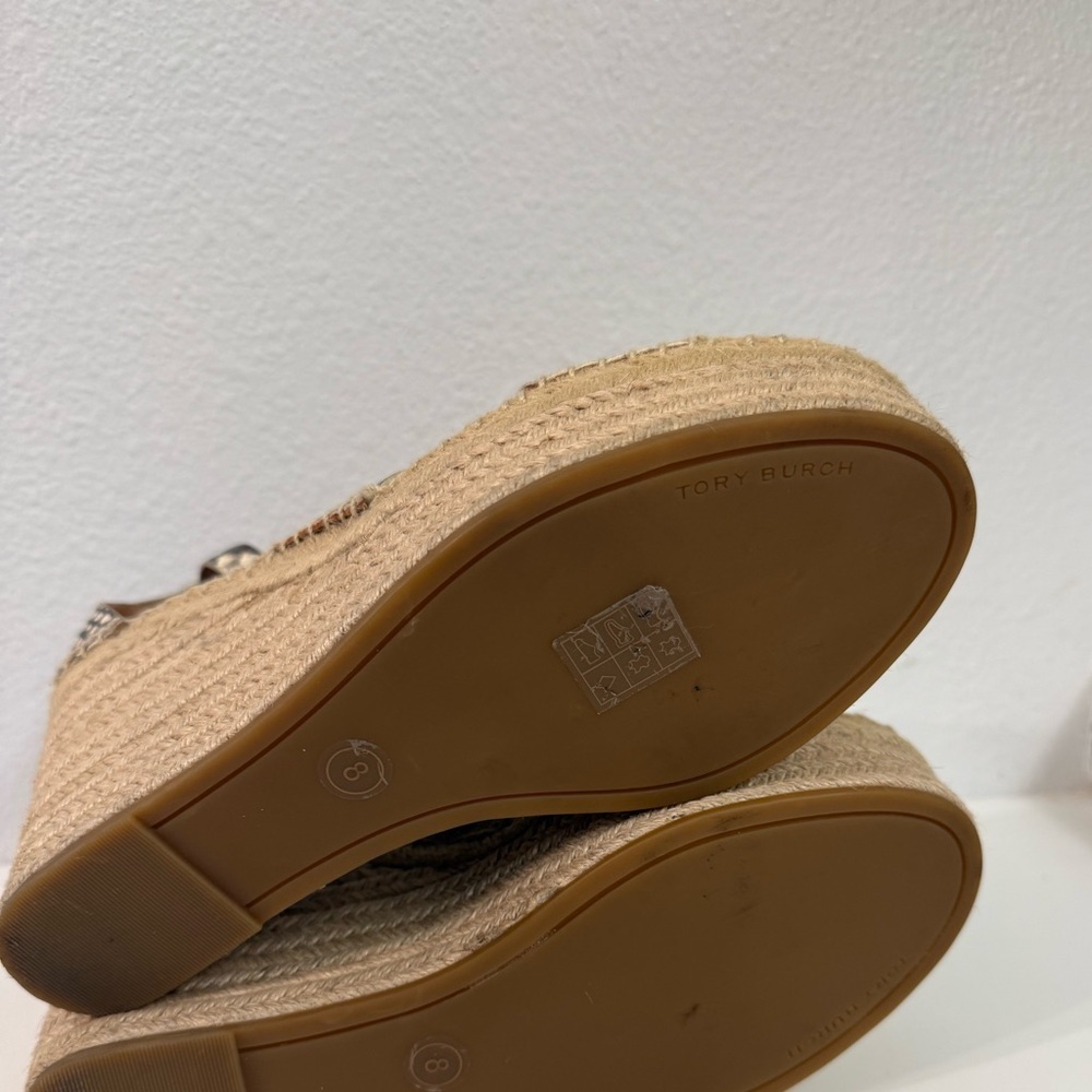 NWOT Tory Burch Selby Snake Printed Leather Wedge Platform Espadrille - Picture 4 of 5